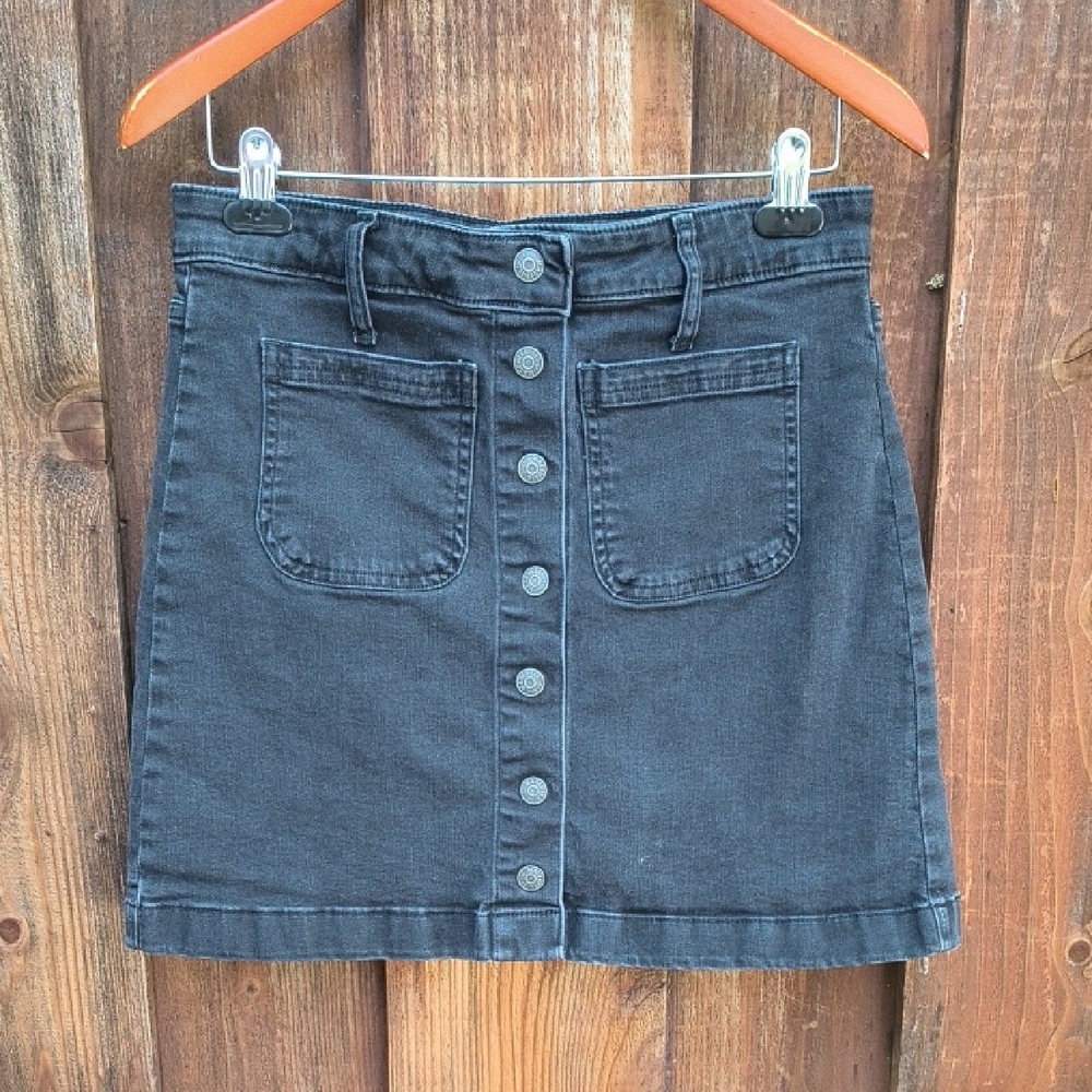 MADEWELL Front Snap Buttons Mini Denim Skirt Size 28